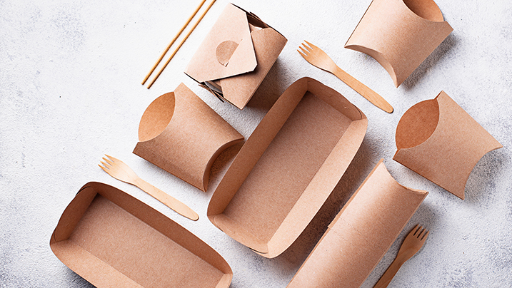 Eco,Friendly,Fast,Food,Containers,From,Paper.,Top,View